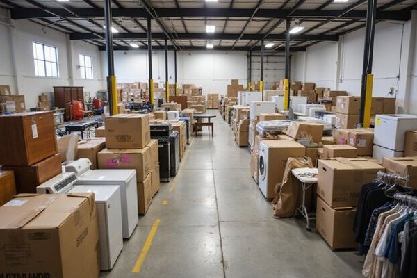 Donation sorting area where Coastal Junk Pros organizes items for local charities