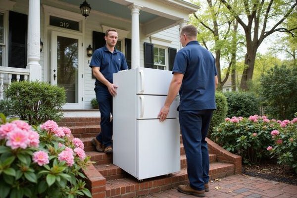 Coastal Junk Pros crew removing appliances from a Savannah home