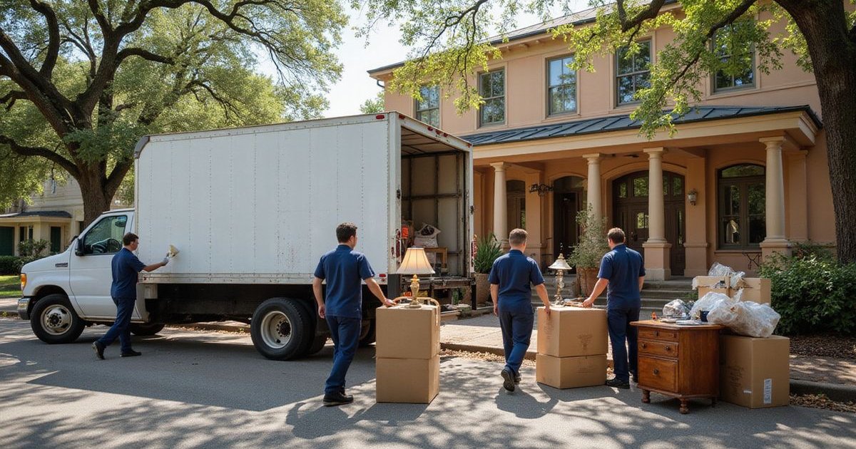 Gently used furniture and household items being unloaded at a Savannah charity donation center for reuse