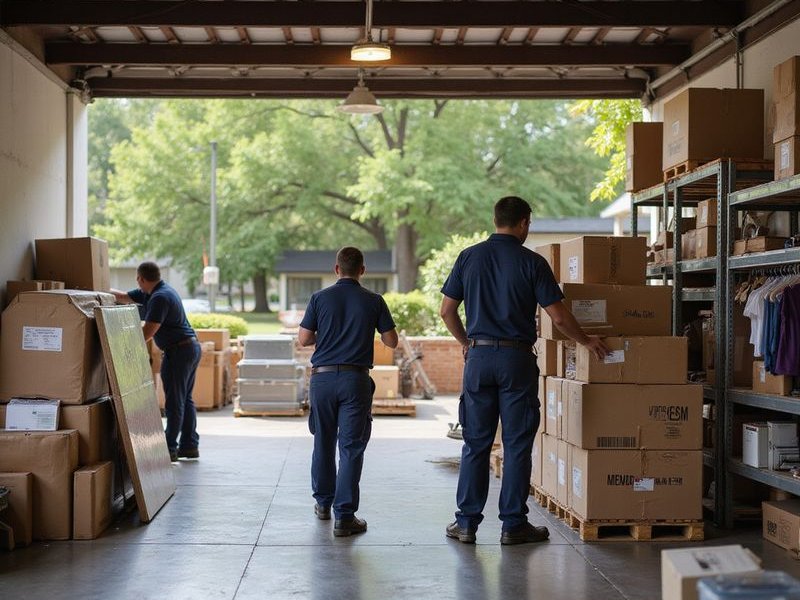 Coastal Junk Pros crew sorting items for donation to local Savannah charities